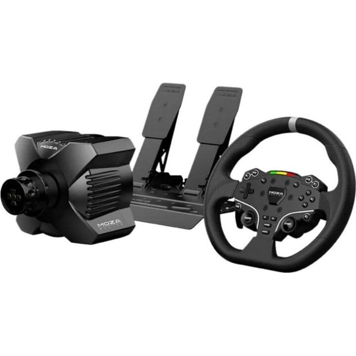 Moza Racing RS074 Volant pour PC Pédales Direct Drive Bluetooth/USB, noir