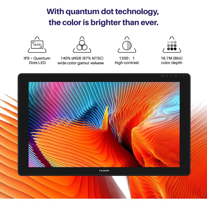 HUION Kamvas 24 Plus Grafiktablett 5080 lpi 526,85 x 296,35 mm USB-C Schwarz