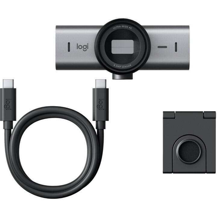 Logitech Master Series MX Brio 4K UHD Webcam 3840x2160@30fps 8.5MP Sony STARVIS Dual Beamforming Mics Graphite Pale Gray