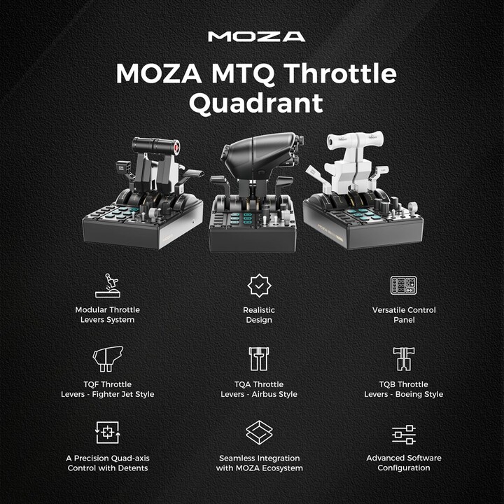 MOZA MTQ Throttle Panel Base de voo