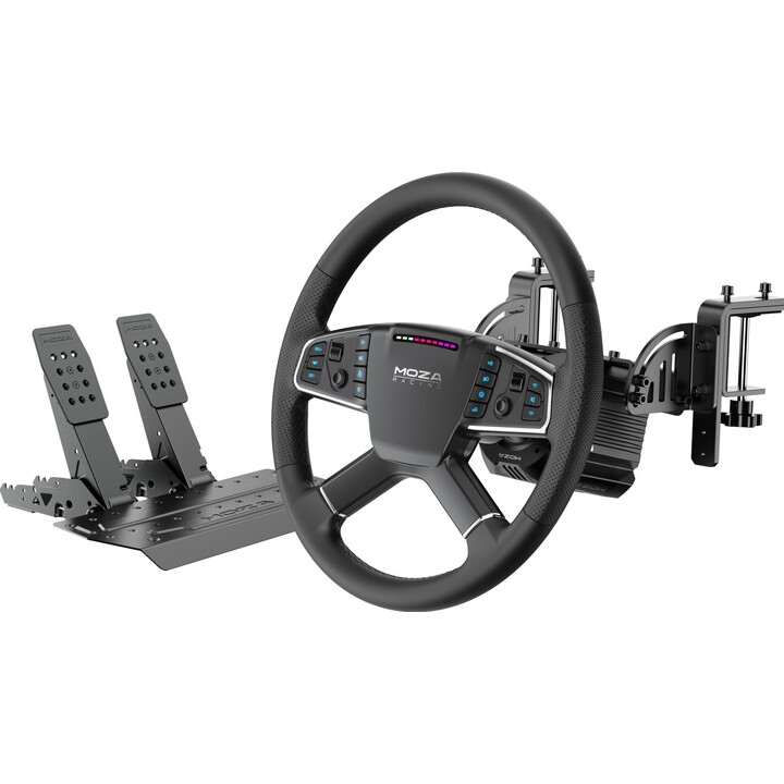 Moza Racing R5 Pro Truck Driving Simulator Black Steering wheel + wheelbase + pedals