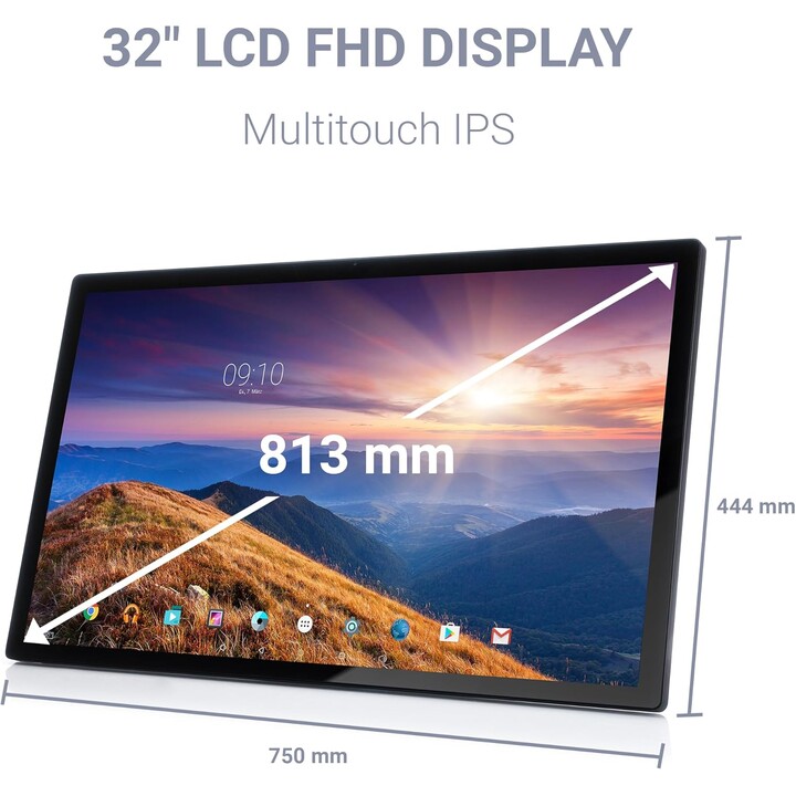 Tablet Xoro MegaPAD 3204v7 de 32" (81,28 cm). 64GB. Android preto