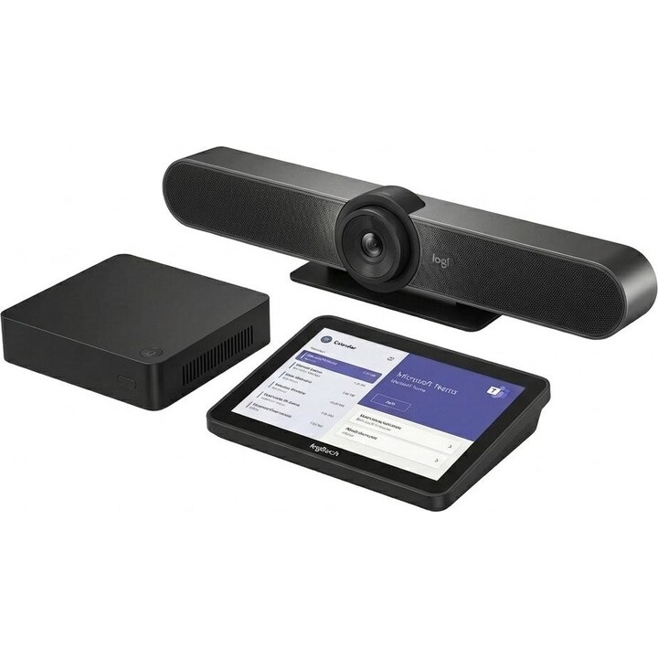 Logitech para salas pequenas com TAP+MEETUP 2