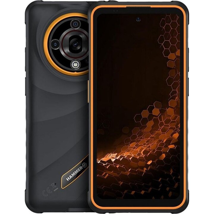 Téléphone portable robuste Hammer Iron 6 5G 8 - 256 Go noir - orange