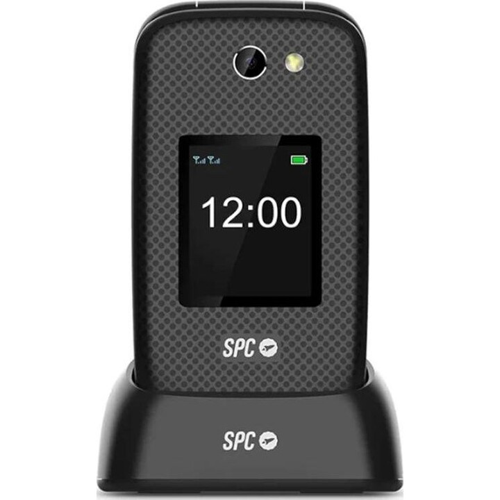 SPC 2337N Harmony 2 4G Handy, schwarz, Klapphandy – Dual-SIM – 2,8 Zoll – microSD – Bluetooth + Dockingstation