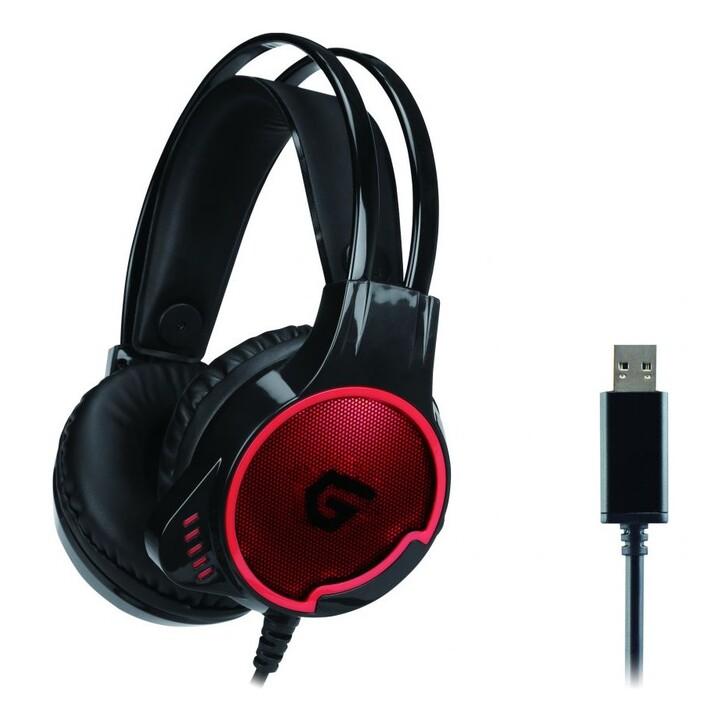 Conceptronic Athan01b 7.1 gaming headset with 7-colour LED lights for PC and PS4