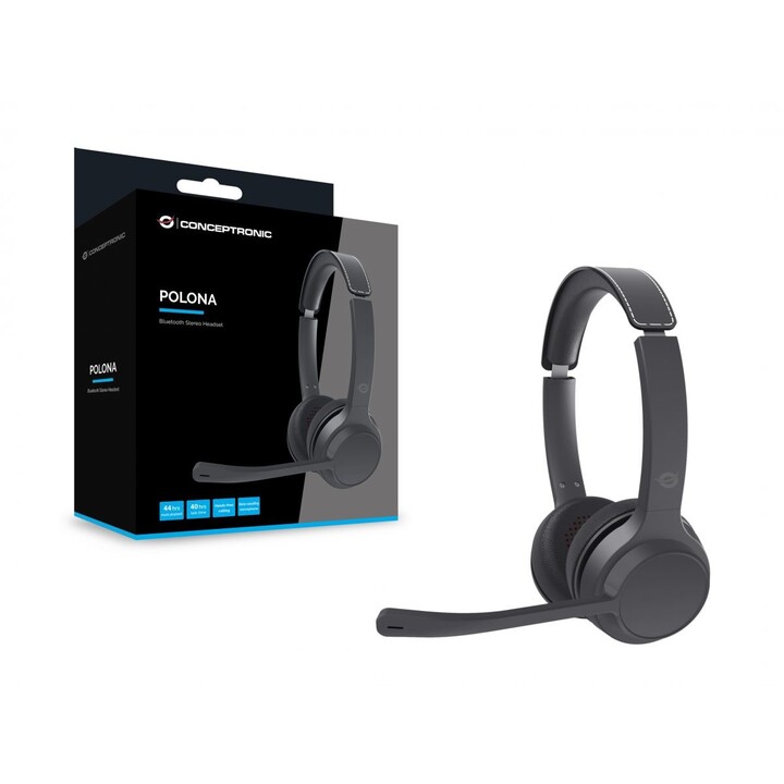 Conceptronic Polona04b kabellose Kopfhörer, schwarz