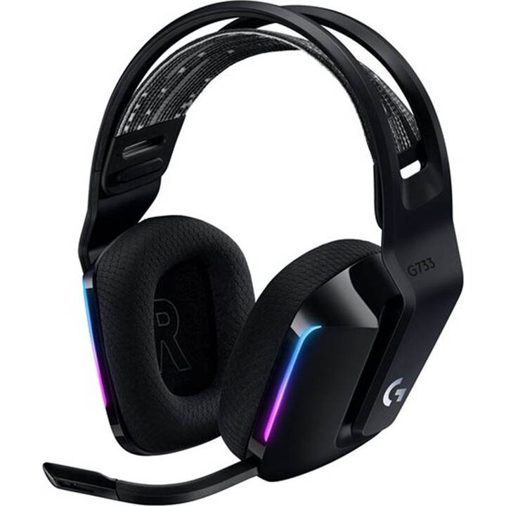 Auricular con microfono logitech g g733 gaming wireless inalambrico negro