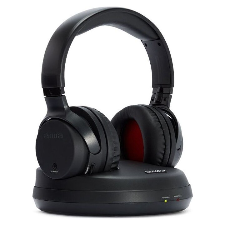 Aiwa WHF-930D wireless headphones (black) + charging dock