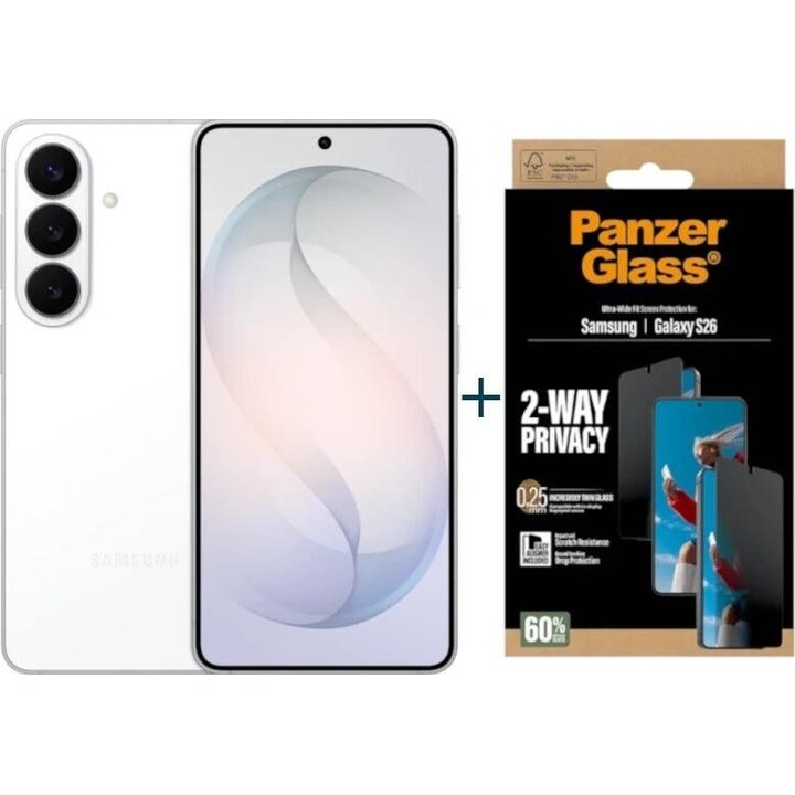 Samsung Galaxy S26 5G 256 GB 12 GB Weiß + ProtPrivPanze