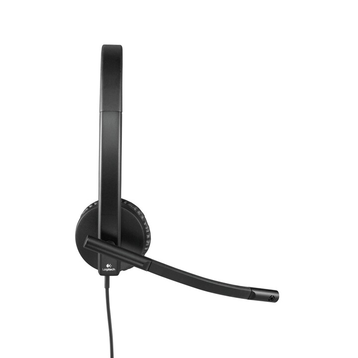 Logitech H570E headphones with microphone –  stereo headband –  USB