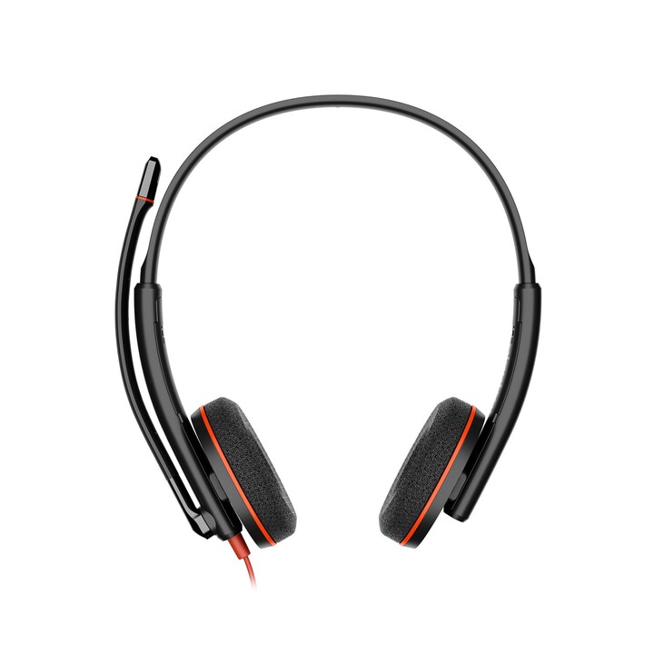 Écouteurs stéréo Poly Blackwire 3220 USB-C noirs + adaptateur USB-C vers A (en vrac)
