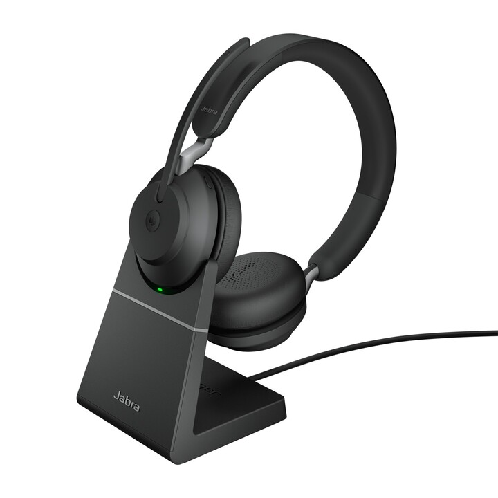 Auscultadores Jabra Evolve2 65 ms estéreo sem fios, pretos