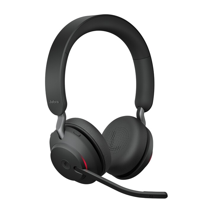 Auscultadores Jabra Evolve2 65 ms estéreo sem fios, pretos