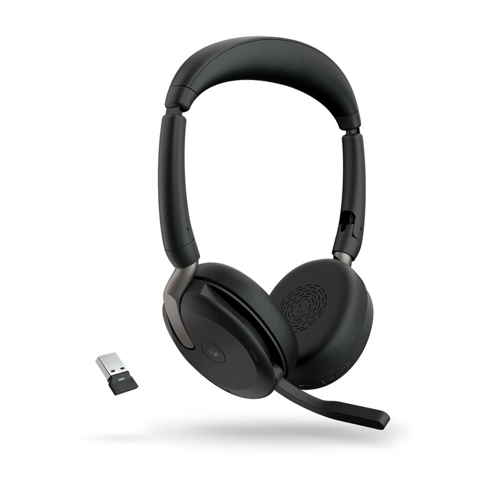 Auscultadores Jabra Evolve2 65 Flex MS estéreo sem fios, pretos