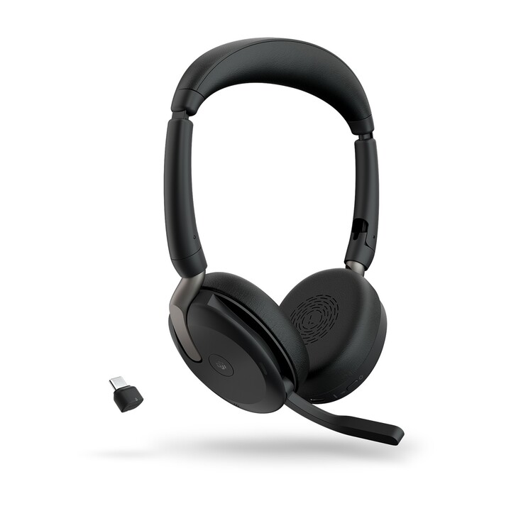 Auscultadores Jabra Evolve2 65 Flex MS estéreo sem fios, pretos
