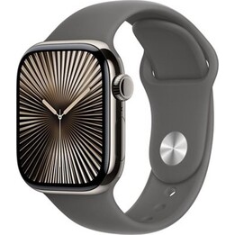 Smartwatch apple watch series 10 gps + cell 42mm natural titanium stone grey sport band s - m