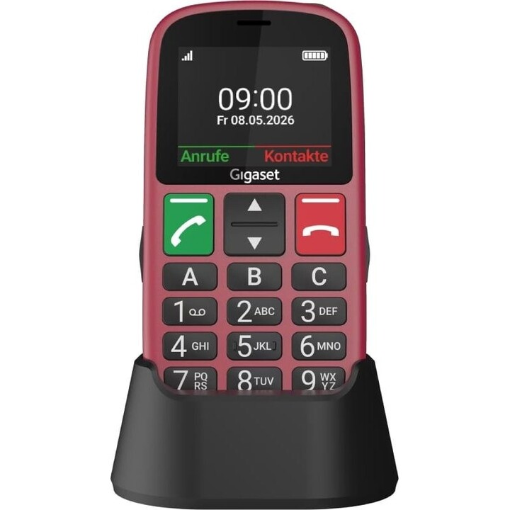 Téléphone portable Gigaset GL30 pour seniors / 4G / Rouge