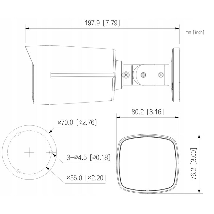 Dahua Hac-Hfw1200tlm-Il-T-0280b, HDCVI-Röhrenkamera, 4-in-1, 2 m, 1080p, Dual-LED-Beleuchtung (40 m/IR 40 m), 2,8 mm, IP67, Mikr