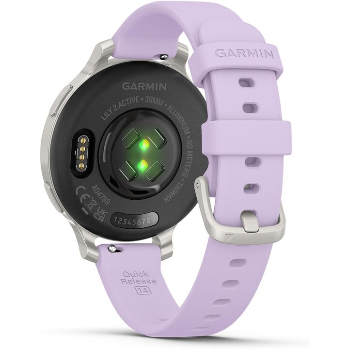 Garmin Lily 2 Active, Fitness Smartwatch Bundle para mujeres, pantalla táctil brillante, GPS incorporado, plata, mora