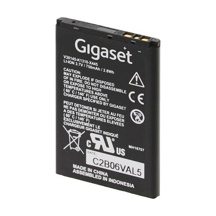 Batería GIGASET de iones de litio 3.7 V, 750 mAh, para los modelos SL800H, Premium 300HX, 350H, 400H, 450H, 450HX, 78H, 610H, 75