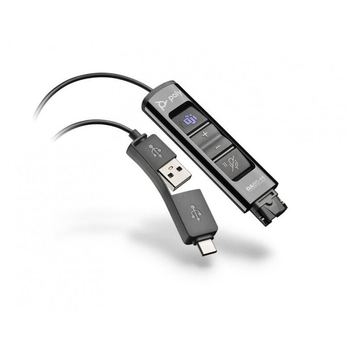 Poly DA85-M Adattatore USB a QD per cuffie, certificato Microsoft Teams, TAA
