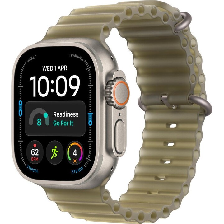 49 mm durchscheinendes „Kelp Ocean“-Armband – Oberfläche aus naturbelassenem Titan