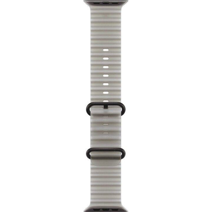 Cinturino “Ocean” grigio traslucido da 49 mm – Finitura in titanio nero