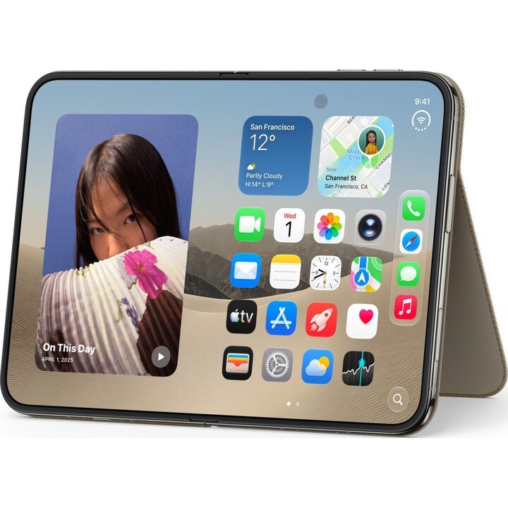 Capa traseira tipo folio da Apple com suporte, castanha, MagSafe, para Apple iPhone Duo