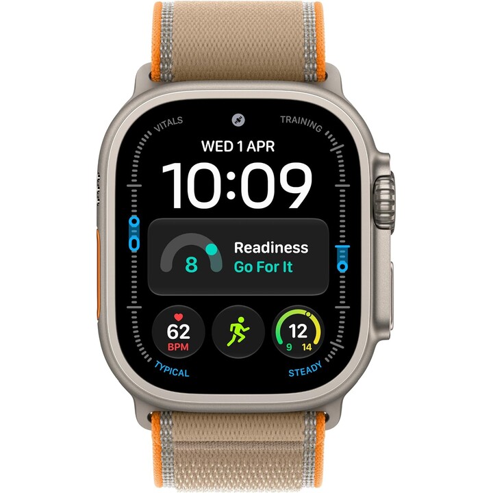 Apple Watch Ultra 4 GPS Cellular 49mm Natural Titanium Case Trail Loop Sand M/L