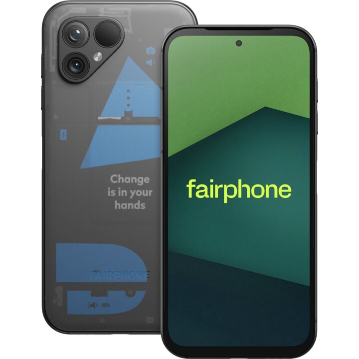 Fairphone 5 5G, 8 Go, 256 Go, écran OLED 6,4 pouces, batterie 4 200 mAh, transparent