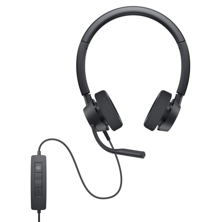 Auscultadores estéreo profissionais DELL WH3022 com microfone USB-A