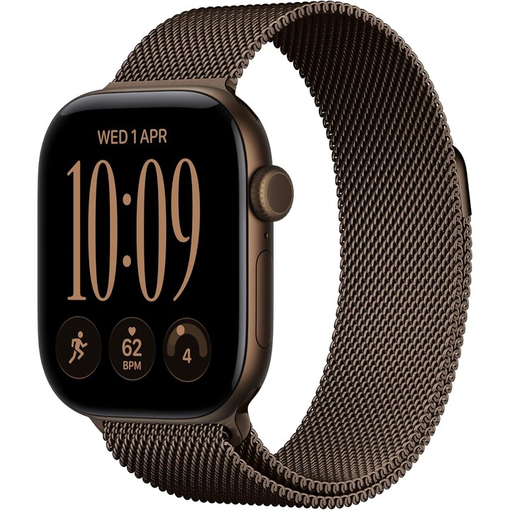 Apple Watch Series 12 GPS Cellular 42mm carcasa de aluminio en bronce oscuro y correa milanesa en bronce oscuro